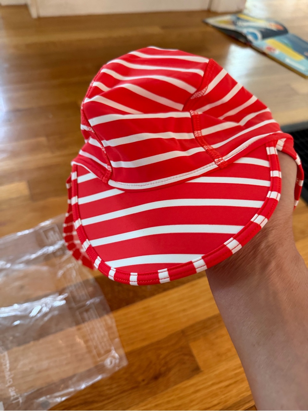 Boden Red and White Baby Sun Hat NWT